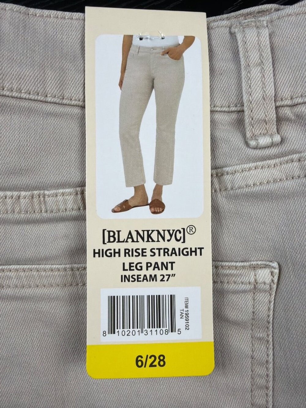 [BLANKNYC] High Rise Straight Leg Pants Tan 6/28 Inseam 27" - Picture 7 of 12